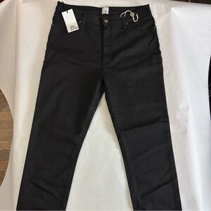 Iris & Ink Denim Pants Women Size 32 Black High Rise Straight Leg P032-DENIM
